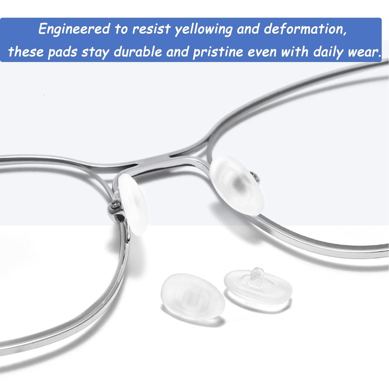 5 Pairs Silicone Screw-in Nose Pads, Soft Anti-Slip Eyeglass Nose