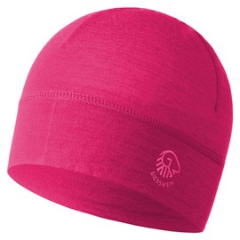 Giesswein Unisex Beanie Gamsstein Ruby ONE Size - Helmet undercap Made of 100% Merino Wool, Bike Cap, Helmet Compatible fit, Sports Skull Beanie for Men & Women