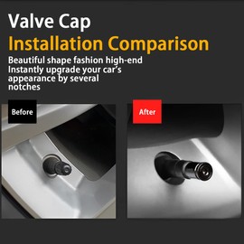 JNNJ 4Pcs Diebstahlsicherung Autoreifen Ventilkappen, Anti Diebstahl Reifen Ventilkappen mit Gummiringen, Universal Edelstahl Rad Staubschutzkappen für Auto SUV(Schwarz)