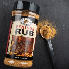 Hi Mountain Seasoning | VENISON RUB | Western Style BBQ Rub | Venison Seasoning | Delicious on Beef, Pork, and Venison including Deer & Elk | 11 Oz