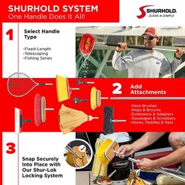 Shurhold Classic 6" Soft Bristle Boat Deck Brush, Safe for Use on Gelcoat, Fiberglass and Painted Surfaces, Attachable to Any Handle