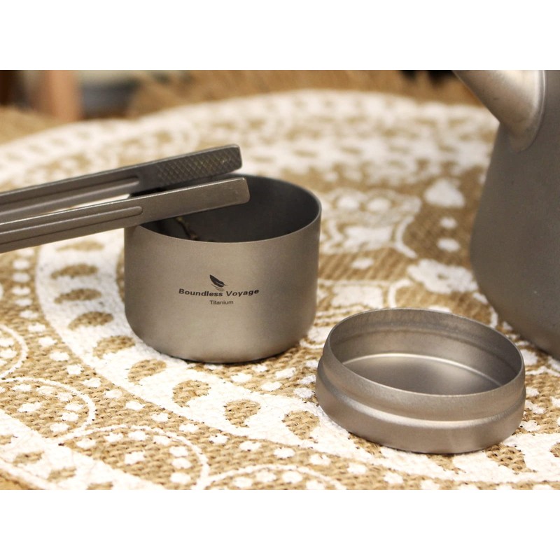 Boundless Voyage Titanium Tea Caddy Canister Outdoor Portable Tin Jar
