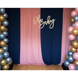 Wood Oh Baby Sign Banner - Baby Shower Birthday Decorations Wooden Sign Party Banner Backdrop, Baby Gender Reveal Background (Wood Oh Baby Sign Banner)
