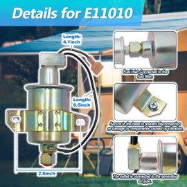 Electric Fuel Pump E11010 Replacement for Onan 5500 RV Generator Onan 149-2331-03 Cummins # A029G426 & A047Z224