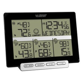 La Crosse Technology 308-1412-3TX-INT Wireless Weather Station (Including 3 Sensors) , Black