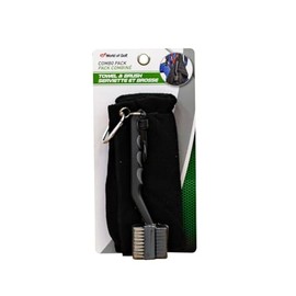 JEF WORLD OF GOLF Towel & Brush Combo Black