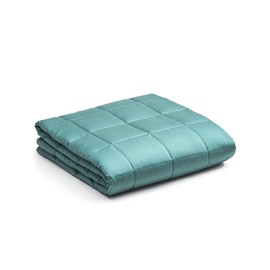 YnM Bamboo Weighted Blanket — 100% Natural Bamboo Viscose Oeko-Tex Certified Material with Premium Glass Beads (Sea Grass, 60''x80'' 15lbs), Suit for One Person(~140lb) Use on Queen/King Bed