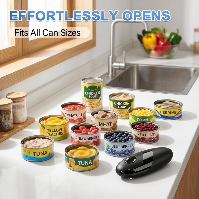 Automatic Electric Can Opener for Seniors & Arthritis, One-Touch Hands-Free