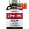 Piping Rock High Dose L-Ornithine 1500mg Amino Acid Supplement 120 Tablets 1 x / Piping Rock 고용량 L-오르니틴 1500mg 아미노산 보충제 120정 1개