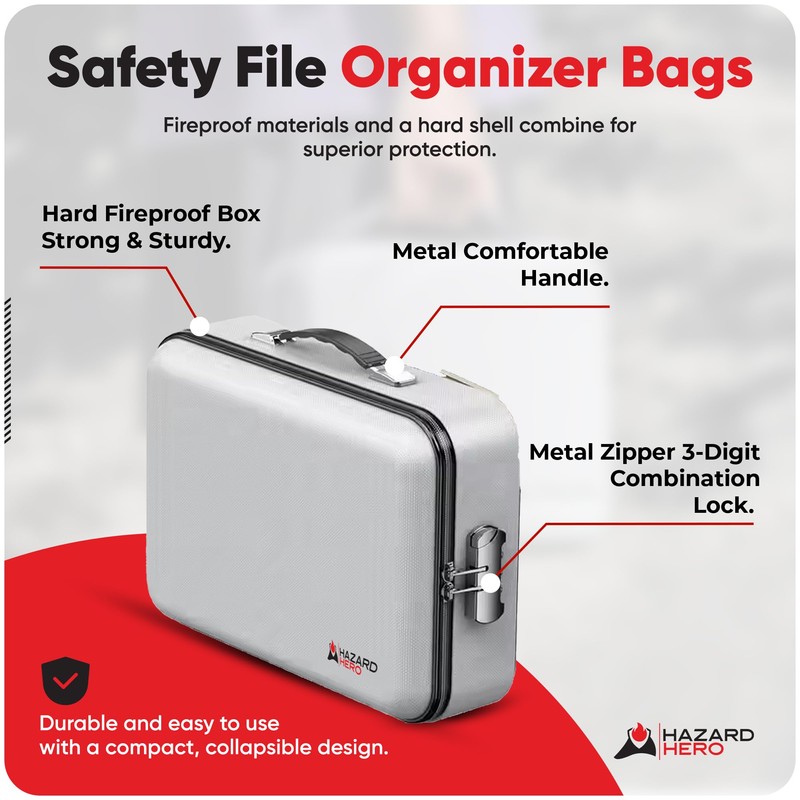 Fireproof Document Bag, 12 Multi Layer Important Document Organizer, Fireproof