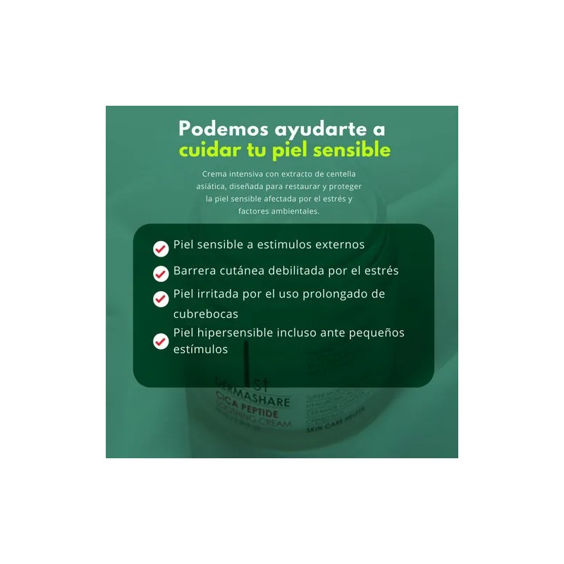 Crema Calmante Coreana Dermashare Con Cica Y Petidos 70 Ml