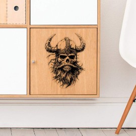 Large 210mm 'Viking Skull' Transparent/Clear Sticker Decal for Windows/Cars/Walls (DC00143038)