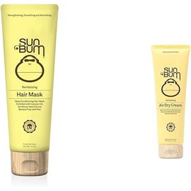 Sun Bum Revitalizing Deep Conditioning Hair Mask and Air Dry Cream Bundle | Vegan and Cruelty Free 6 oz Hair Treatments