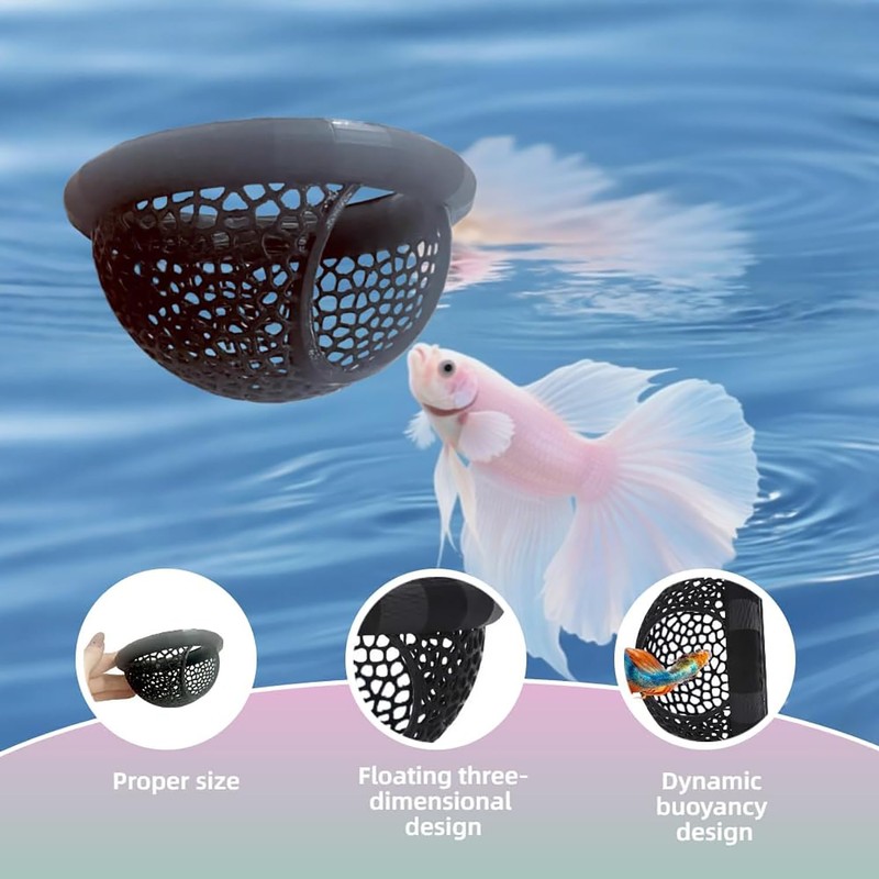JINJUMEI 2PCS Floating Betta Hammock & Shrimp Shelter, Beta Fish