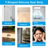 vibedor T-Shaped Silicone Seal Strip, 20 Ft Clear Door Seal