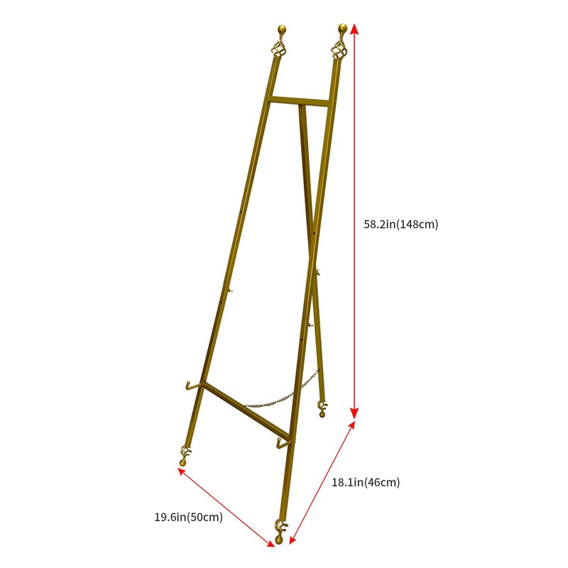 Metal Easel Stand with Chain Support for Mirror,Iron Floor Easels