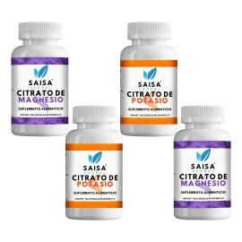 Citrato De Magnesio + Citrato De Potasio | 240 cápsulas c/u | Saisa Herbal | Suplemento Alimenticio Calidad Premium | Energía, Anticalambres y Recuperación Muscular