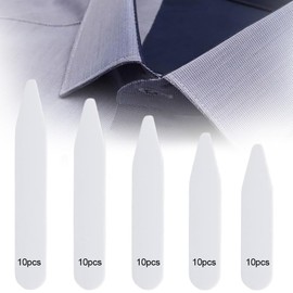 OQKAHIV 50 x Collar Stays for Men's Shirts in 5 Sizes, Collar Reinforcer Made of Sticks, Insert Men's Collar Stays, Plastic, for a Perfect Fit of the Shirt Collar, Gift for Father or Husband