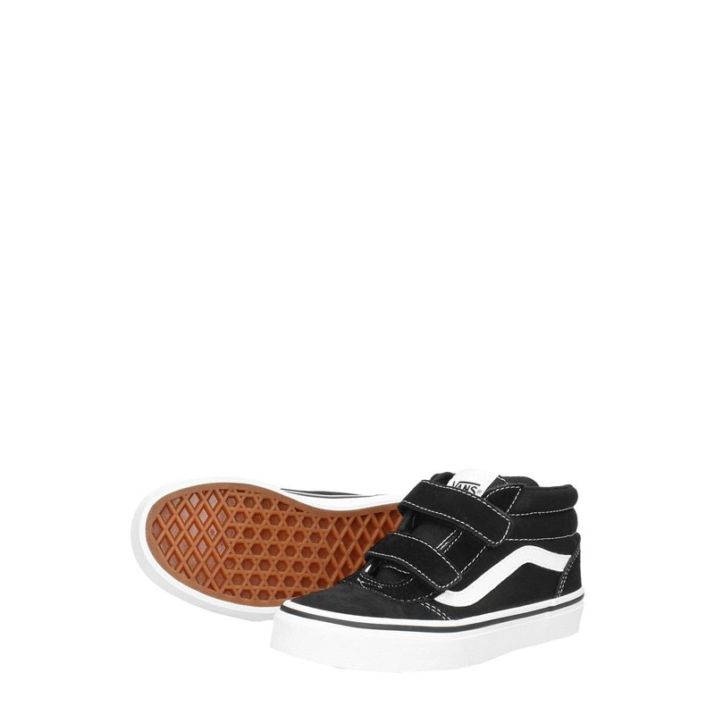 Vans Unisex Boys' Ward Mid V Trainers, (Suede/Canvas) Black/White, 38
