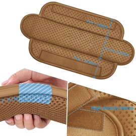 ZINZ 2-Pack Universal Shoulder Pad with Ultra thick Cushion for Bag Luggage Bag Crossbody, Plus Long & Anti-Slip & Breathable,Khaki