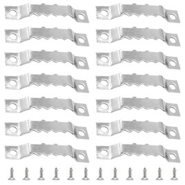 Ruidee Pack of 100 Picture Frame Hooks 45 x 8 mm Invisible Hooks with Sawtooth with Two Holes Hooks for Wall Pictures Picture Hooks with Screws for Hanging Pictures Crafts (JCG/Silver)