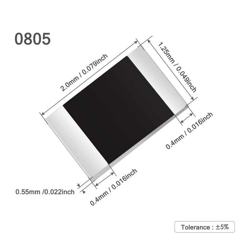Chanzon 100pcs 0805 SMD Resistor 3.3M Ω ohm 3m3 1/8W