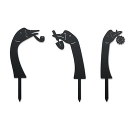 WADORN 3 Styles Goose Metal Decorative Garden Stakes, Funny Goose Head Metal Outdoor Statues Goose Silhouette Ornament Gifts Funny Animal Outdoor Decor for Garden Backyard Patio Lawn Walkways Outdoor