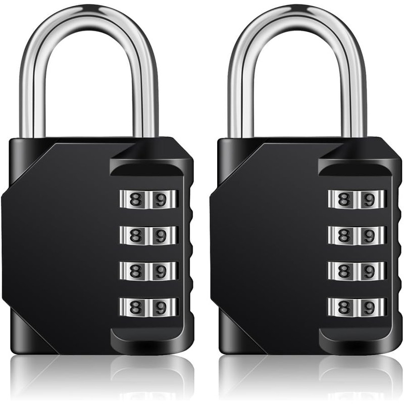 ZHEGE Padlock, Combination Lock 4 Digits, Outdoor Padlock Weatherproof for
