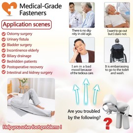 Siomlana Bedridden Care Trousers,Unisex Incontinence Care Trousers,Open Patient Care Trousers,Urinary Drainage Pants,Catheter Pants,Reusable Adaptive Apparel for Incontinence Post-Surgery(Black,L)