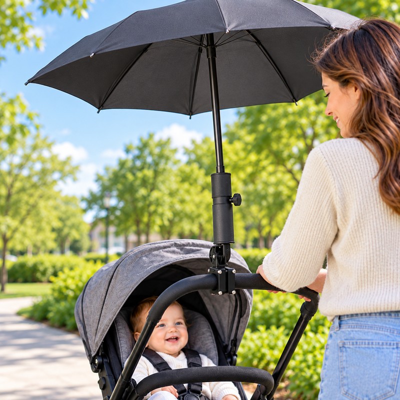 Universal Golf Cart Umbrella Holder – 360° Adjustable Clamp Mount