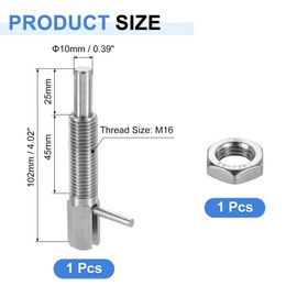 QUARKZMAN Einziehbarer Indexierungs-Spannstift, M16 L-Feder-Spannstift aus Edelstahl mit Federbelasteter Riegel Teleskopverriegelungsstift mit Mutter für Maschinenbau Schiffbau