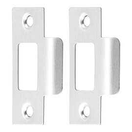 Kasoud Door Strike Plate, 2PCS Strike Plate, Stainless Steel Adjustable Strike Plate, Deadbolt Strike Plates, Deadbolt Strike Plate, Strike Plates for Internal Doors for Door Frame Door Jamb (Silver）