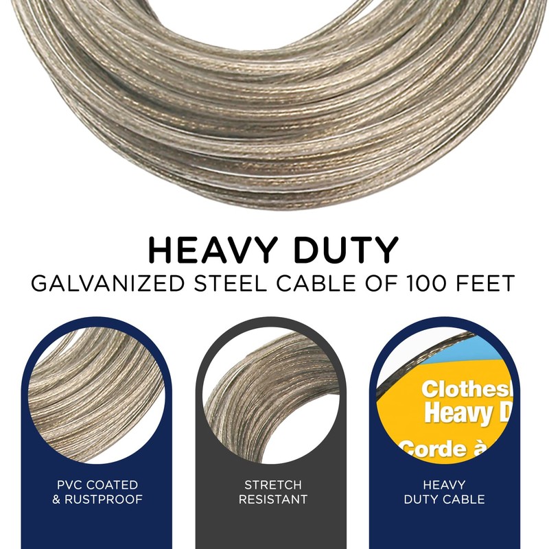 Strata Heavy Duty Outdoor Clothesline for Drying Clothes, Linen &