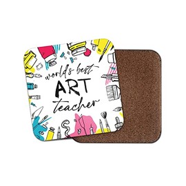 Square Single Coaster - Best Art Teacher Ever World's Artist Design Number One Teachers Tutor School Kids College University Gift #78701