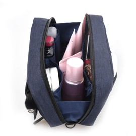 patu Handy Beauty Stuff Carry Case, Makeup Cosmetic Bag, Women Facial Cleanser Skincare Kit Pouch, Pencil Clutch, Portable Electronics Accessories Organizer, Indigo