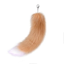 VOOCYE Tail Keychain, Foxtail, Stainless Steel, Corrosion Resistant, Rust Resistant, Tail Key Chain, Pendant, Bag Charm, Keychain, Cute, Fluffy, Keys, Decorative, Lightweight, Birthday, yellow