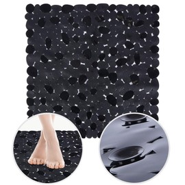 Vilde Bath Mat, Shower Mat, Non-Slip Mat for Bathroom, Shower, Bath, Black, 51 x 51 cm