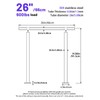 ZALNVEY Outdoor 2 Step Handrail, DIY 304 Stainless Steel Transitional