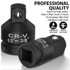 2PCS Impact Socket Adapter and Reducer Set,1/2"to 3/8" & 3/8"to