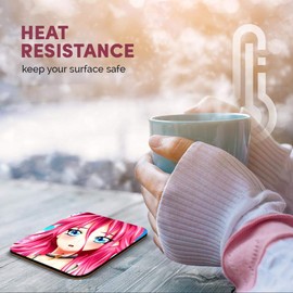 Great Single Coaster Square - Anime Manga Face Japanese |Glossy Quality Coasters | Tabletop Protection for Any Table Type #2811