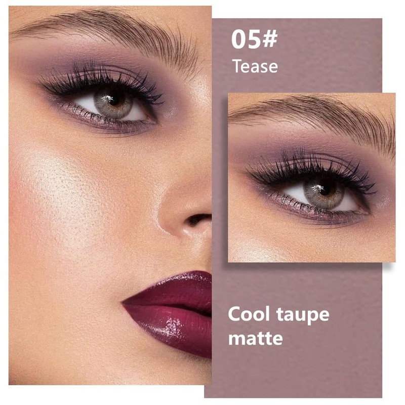 Kaely Eyeshadow, compact, single, matte, monochromatic, mauve-gray, for mature women,