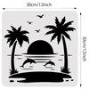 BENECREAT Summer Theme PET Plastic Drawing Templates, 12"x12" Dolphin Sea