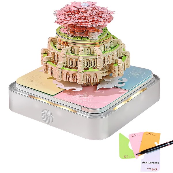 YANGUN Time Piece Calendar 2025 Castle, 3D Memo Pad Calendar