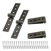 PDETVEO 4PCS Folding Butt Hinges, Silver Stainless Steel Door Furniture