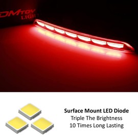 iJDMTOY Full LED Rear Bumper Reflector Replace LED Lights Compatible With 2022-up Honda Civic Sedan, Function as Tail, Brake & Rear Fog Lamps (Smoked Lens)