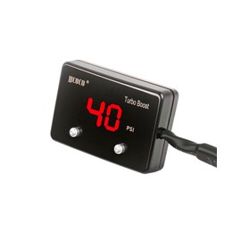 JJCOCO Turbo Boost/Vacuum Gauge Kit -28 in.Hg 40 PSI LED Digital Display 12V Boost Meter with Sensor for Car Boat Motorcycle ATV Universal
