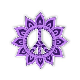 Purple Flower Peace Sign Sticker Car Motorcycle Bicycle Skateboard Laptop Luggage Decals Bumper Stickers Waterproof