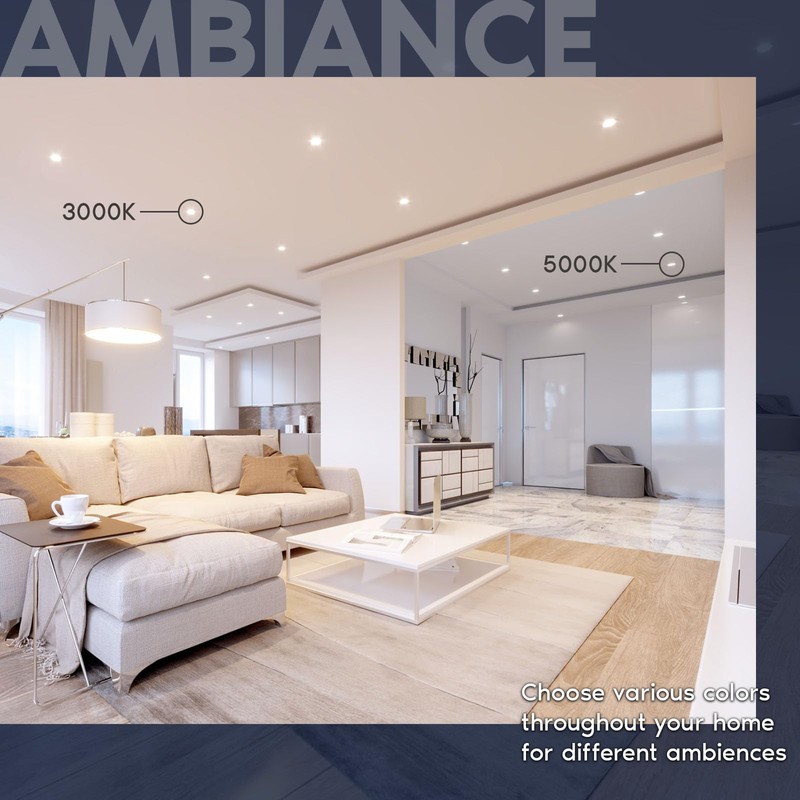 LUXRITE 1 Inch LED Trimless Recessed Lighting with Junction Box,