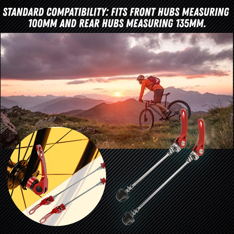 Laxzo ® 1 Pair Bike Quick Release Skewer Front Rear