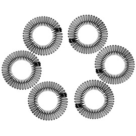 VJSSUJK 6PCS Full Circular Stretch Comb Headbands for Women, Plastic Flexi Comb Hairbands with Teeth, One Size Fits Most, Black Color